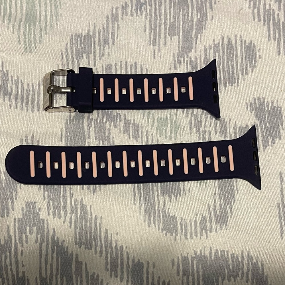 Navy Blue and Pink Apple Watch Band